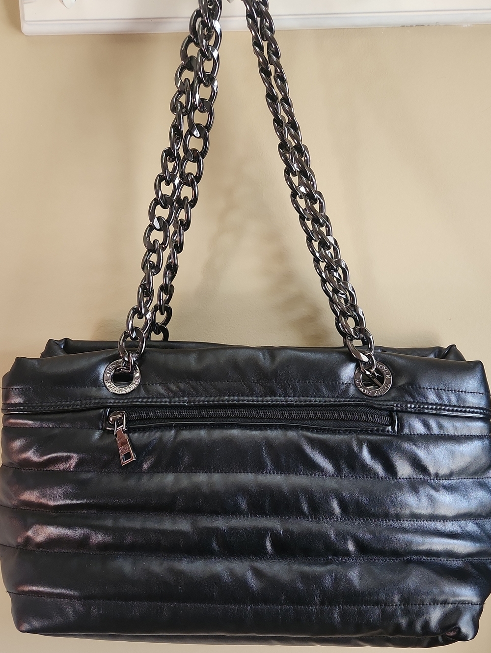Think Royln Black Quilted Chain-Handle Shoulder Bag -